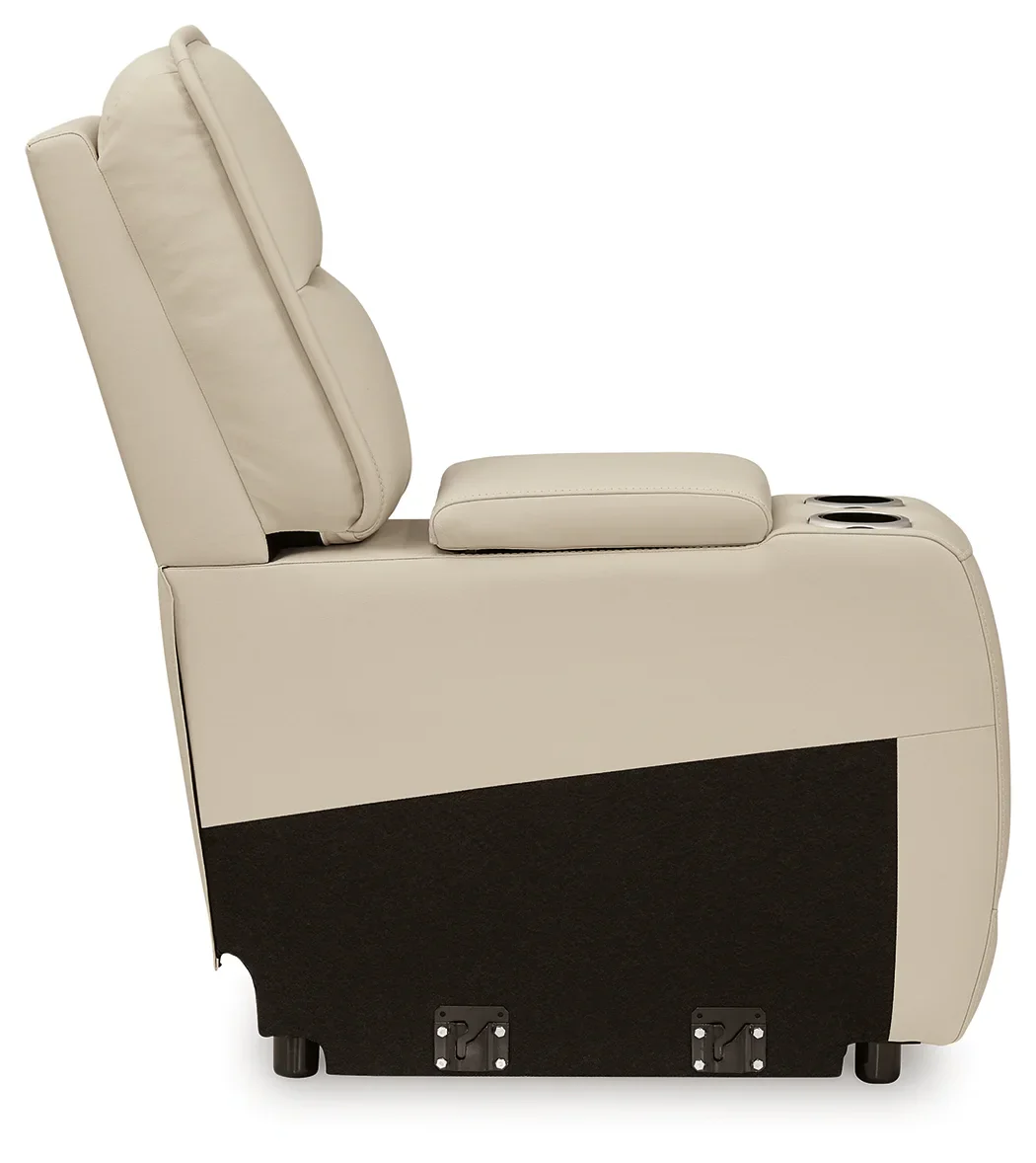 Double Deal - Almond - 5-Piece Power Reclining Sectional With Console - Image 7