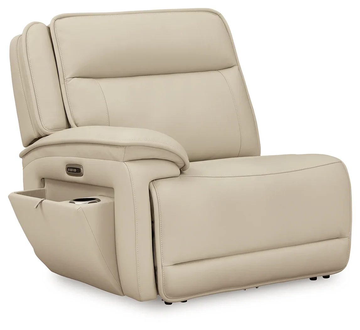 Double Deal - Almond - 5-Piece Power Reclining Sectional With Console - Image 9