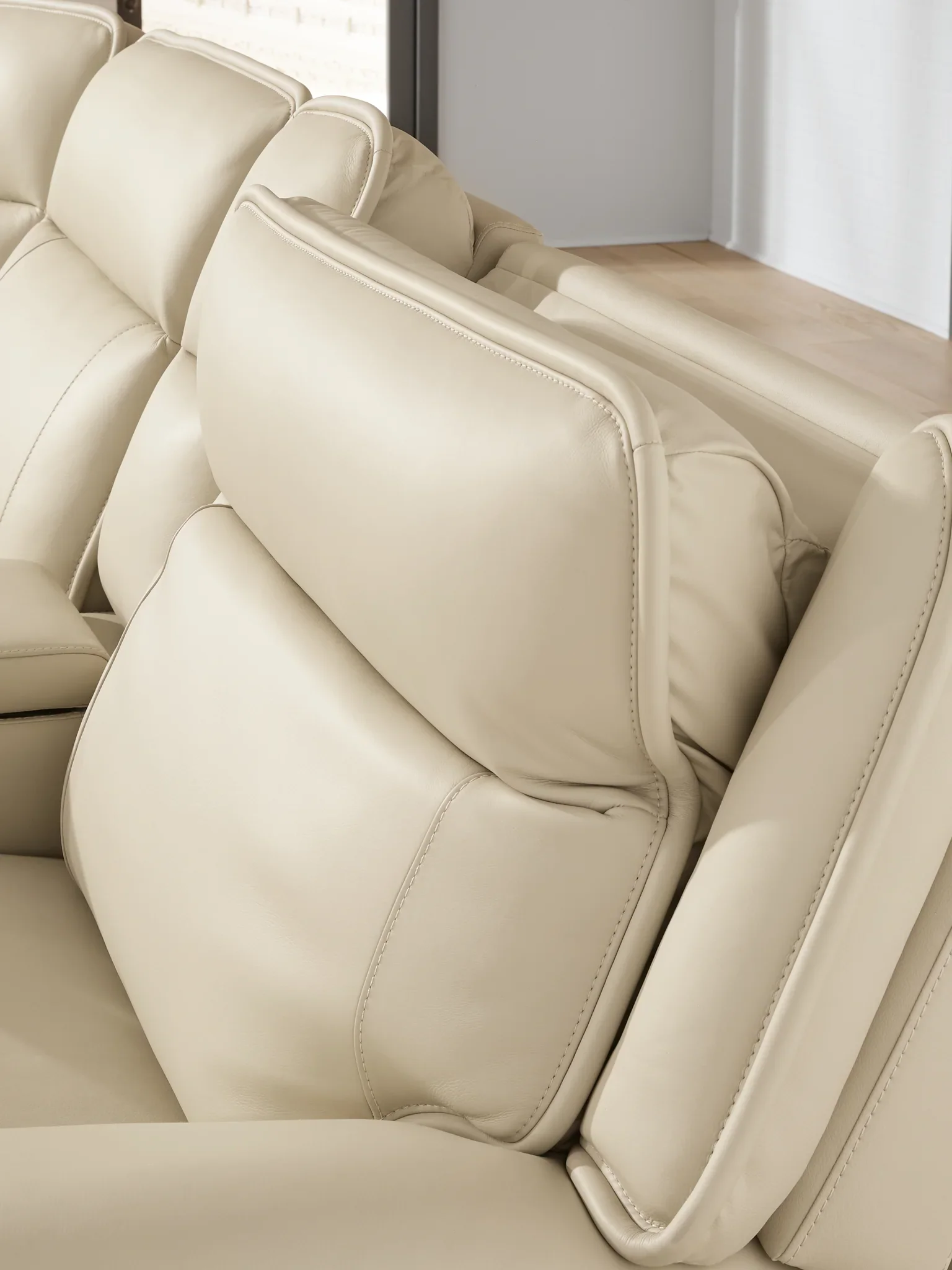 Double Deal - Almond - 6-Piece Power Reclining Sectional With Console - Image 3