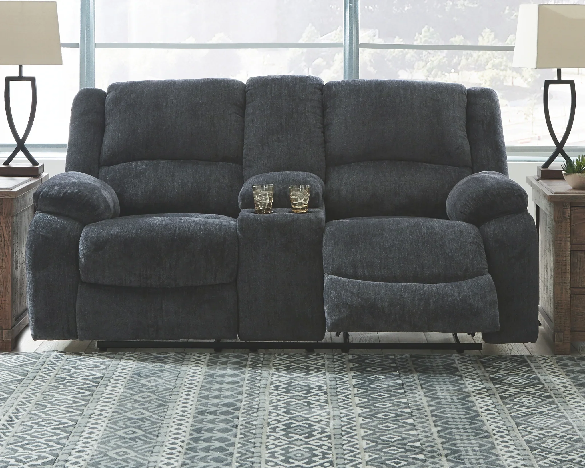 Draycoll - Dark Gray - 3 Pc. - Reclining Sofa, Loveseat, Rocker Recliner - Image 5