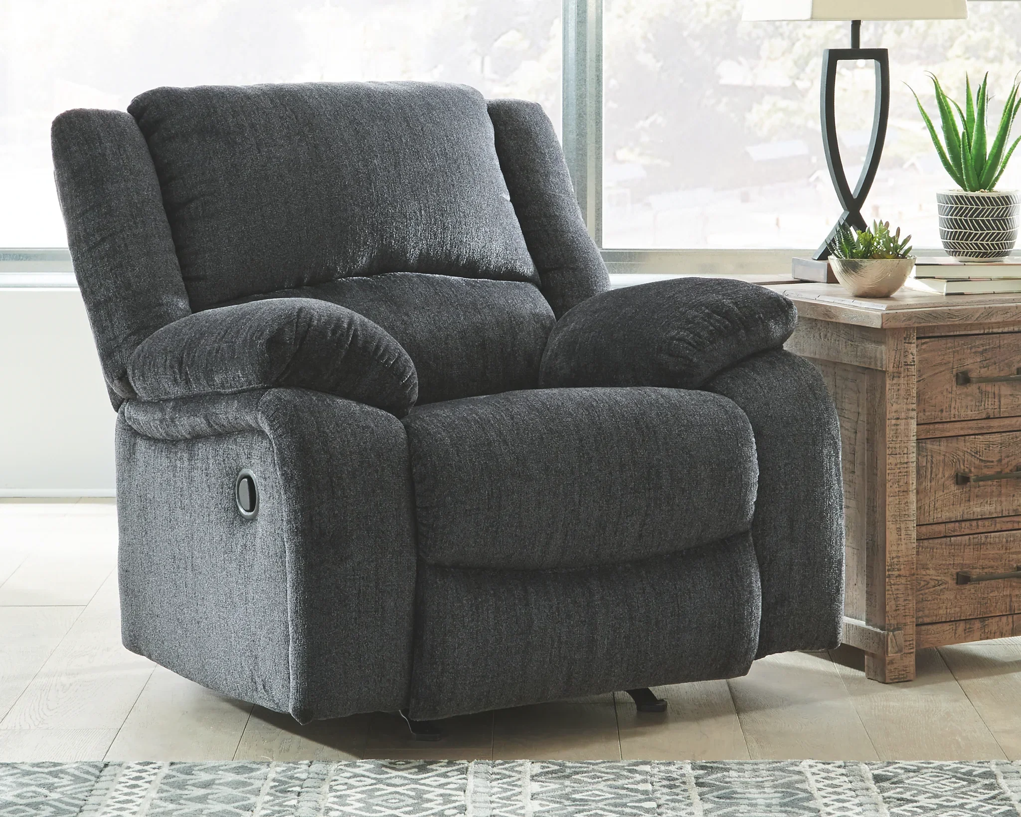 Draycoll - Dark Gray - 3 Pc. - Reclining Sofa, Loveseat, Rocker Recliner - Image 6