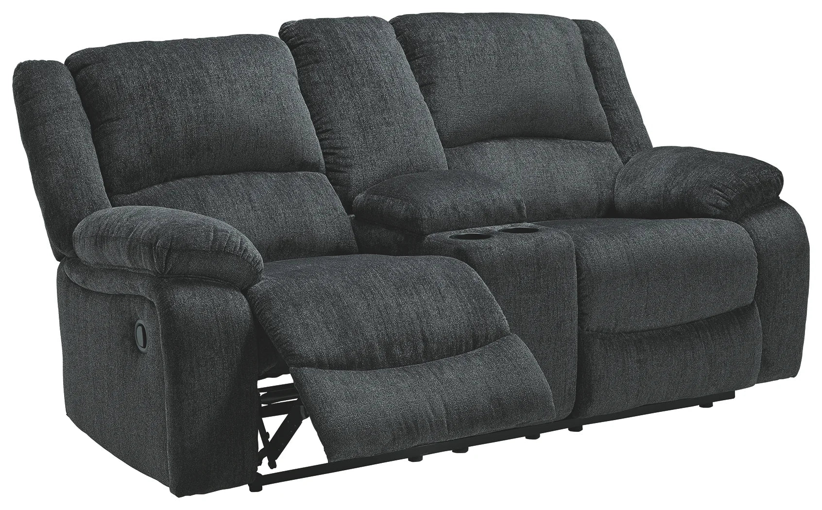 Draycoll - Dark Gray - Dbl Rec Loveseat W/Console - Image 4