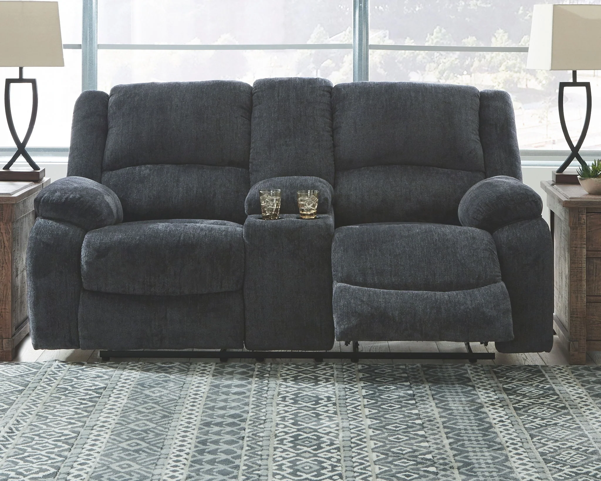 Draycoll - Dark Gray - Dbl Rec Loveseat W/Console - Image 7