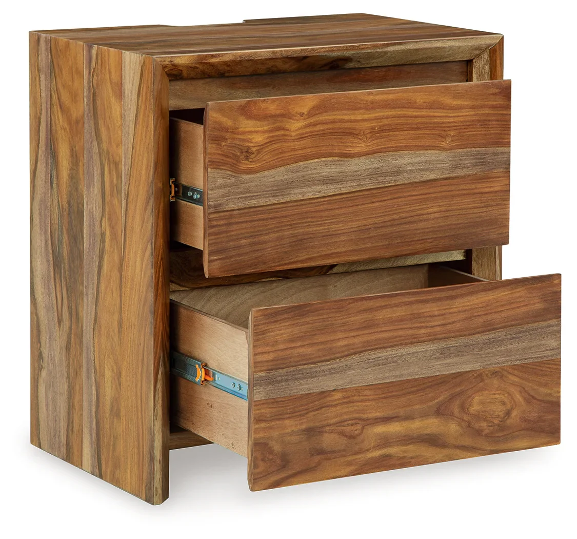 Dressonni - Brown - Two Drawer Night Stand - Image 3