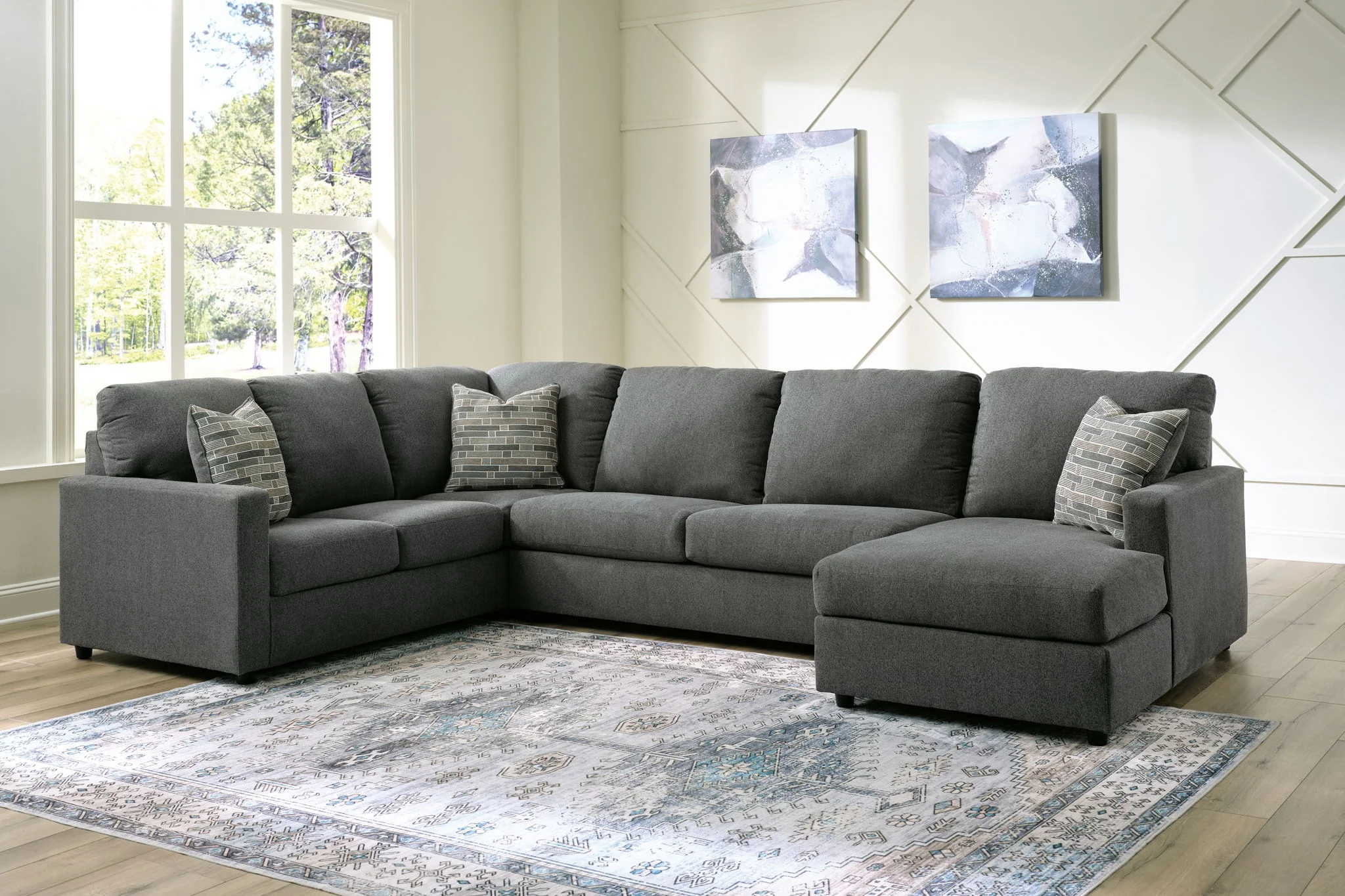 Edenfield - Charcoal - Right Arm Facing Corner Chaise 3 Pc Sectional - Image 3