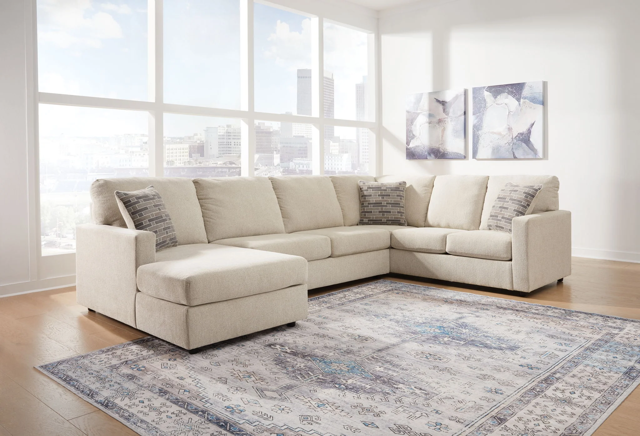Edenfield - Linen - Left Arm Facing Corner Chaise 3 Pc Sectional - Image 2