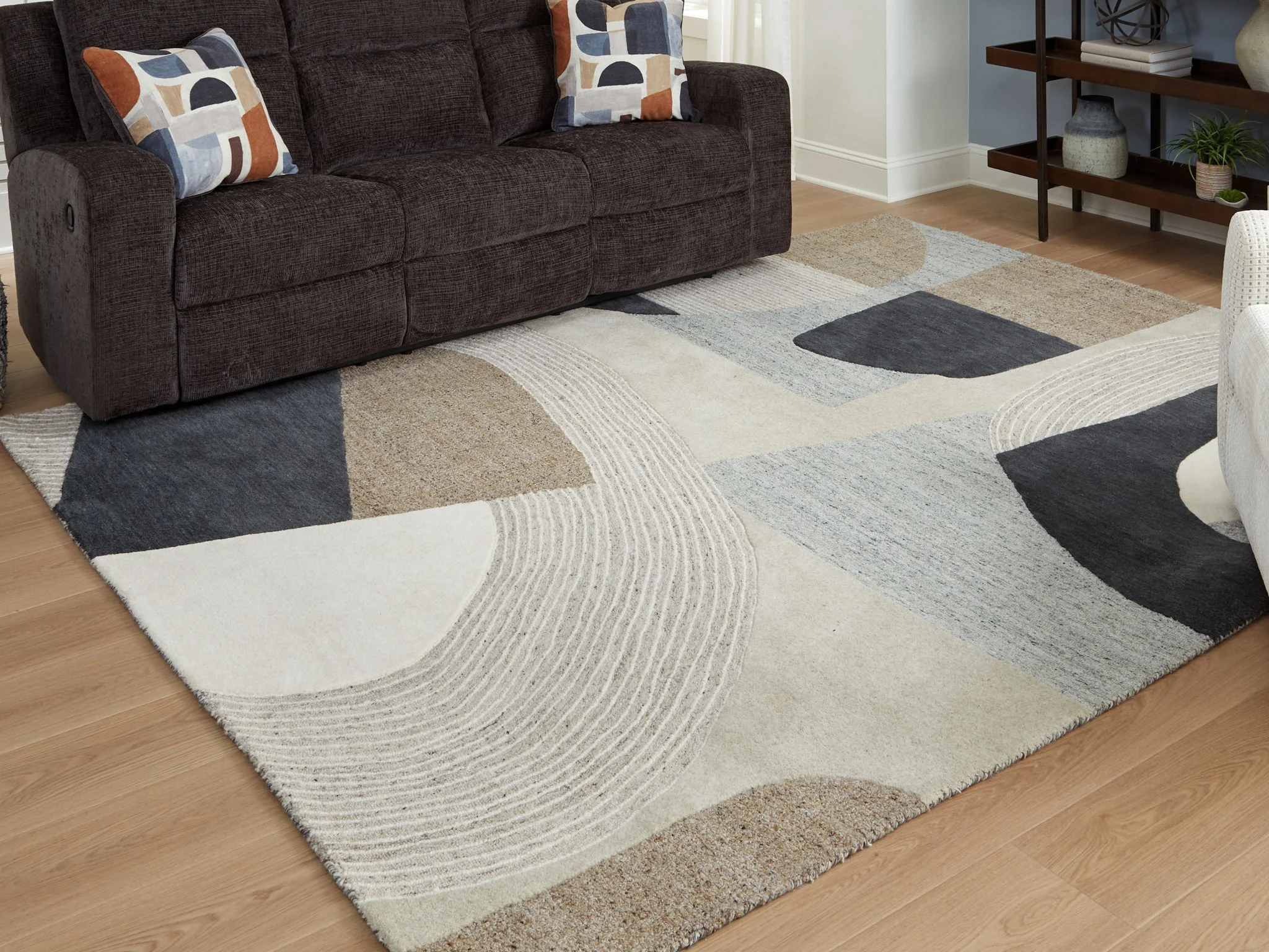 Edrickhill - Grayish Teal / Taupe / Cream - Large Rug - 8' x 10' - Image 2