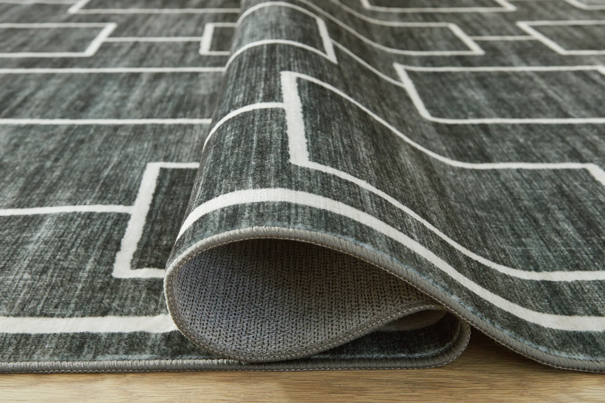 Elderland - Black / Gray - Washable Medium Rug - 5' x 7' - Image 3