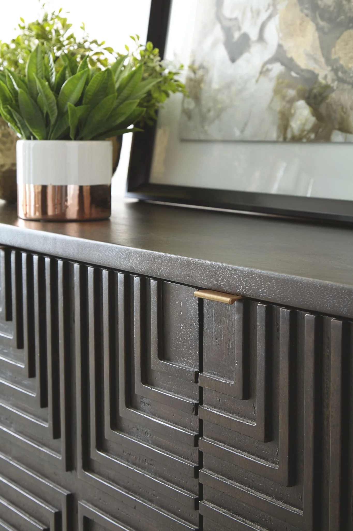 Elinmore - Brown / Gold Finish - Accent Cabinet - Image 3