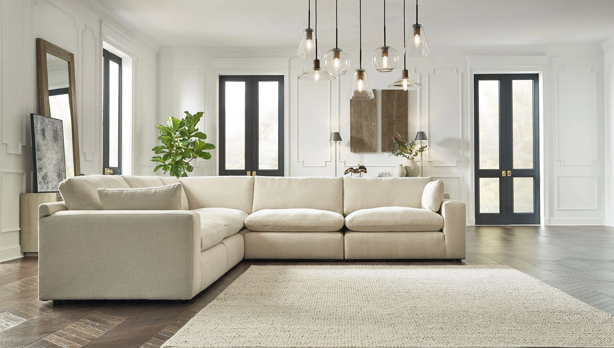 Elyza - Linen - Corner Chairs 5 Pc Sectional - Image 2