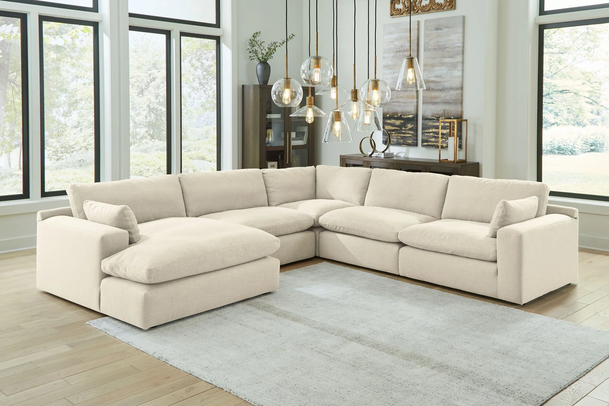 Elyza - Linen - Left Arm Facing Corner Chaise 5 Pc Sectional - Image 2