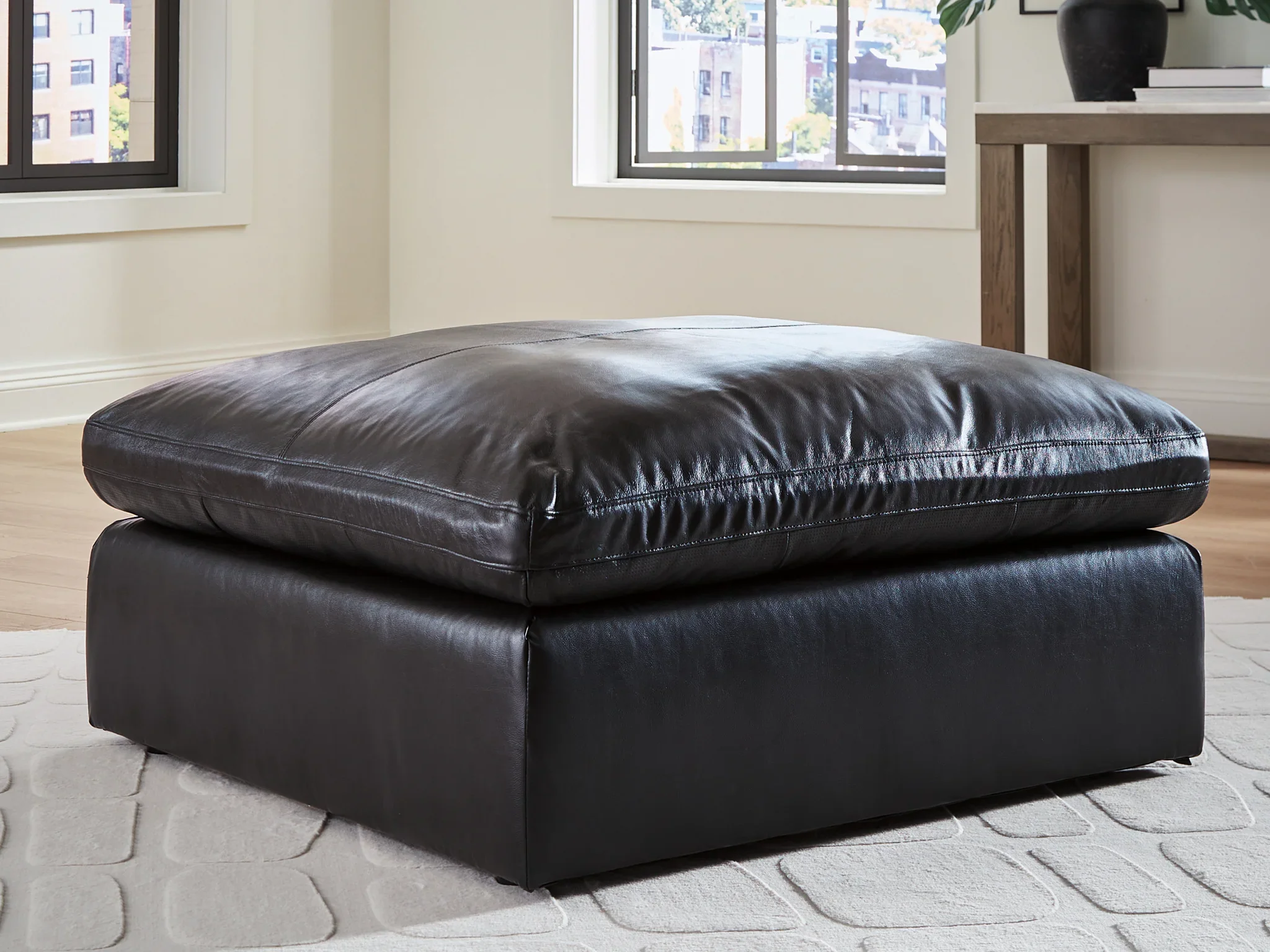 Emilia - Black - Oversized Accent Ottoman - Image 3