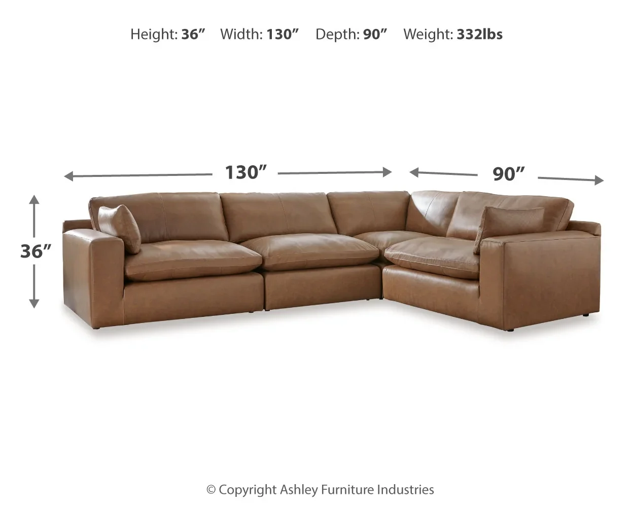 Emilia - Caramel - 4-Piece Sectional - Image 2