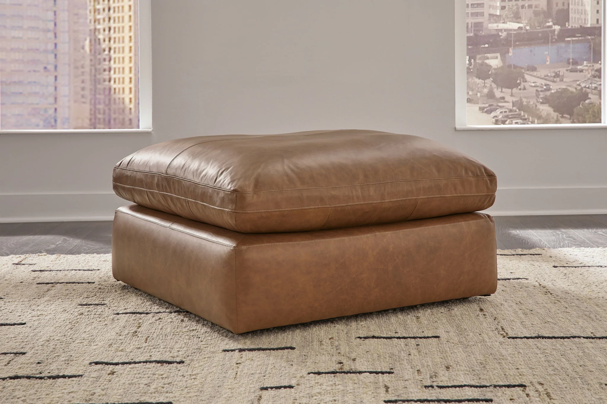 Emilia - Caramel - Oversized Accent Ottoman - Image 2