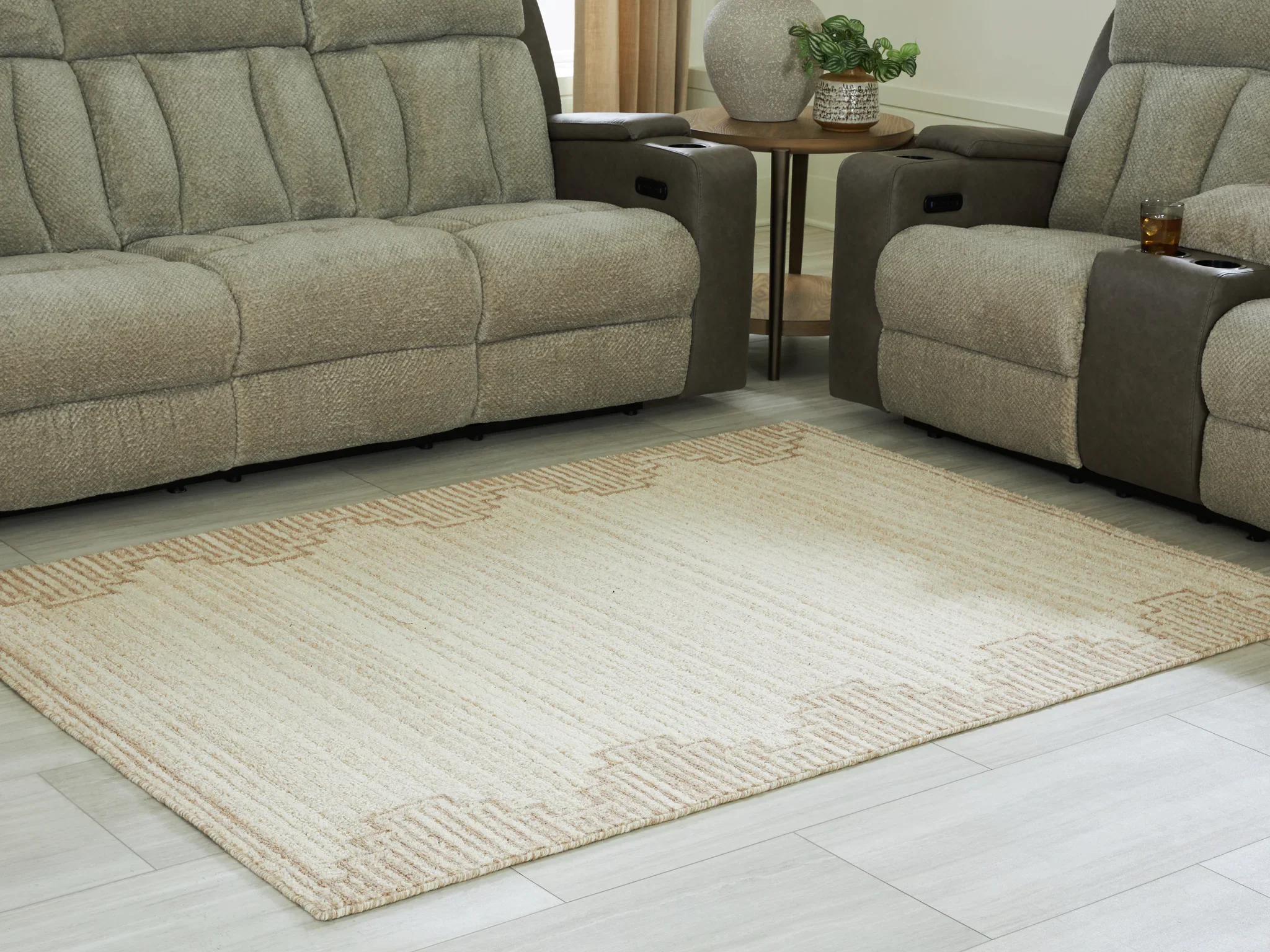 Emorymore - Brown / Beige - Medium Rug - 5' x 7' - Image 2