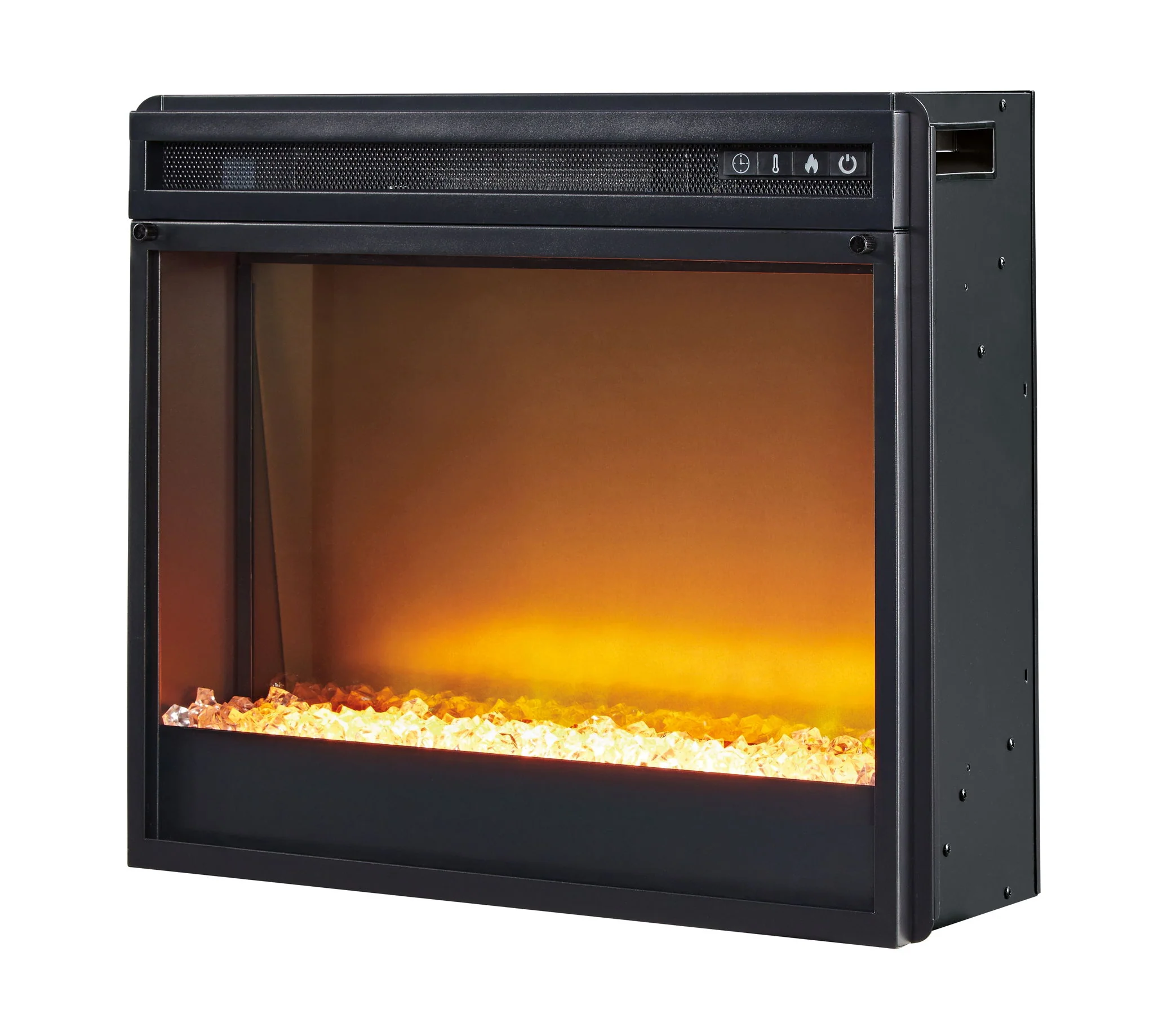 Entertainment - Black - Fireplace Insert Glass/Stone - Image 5