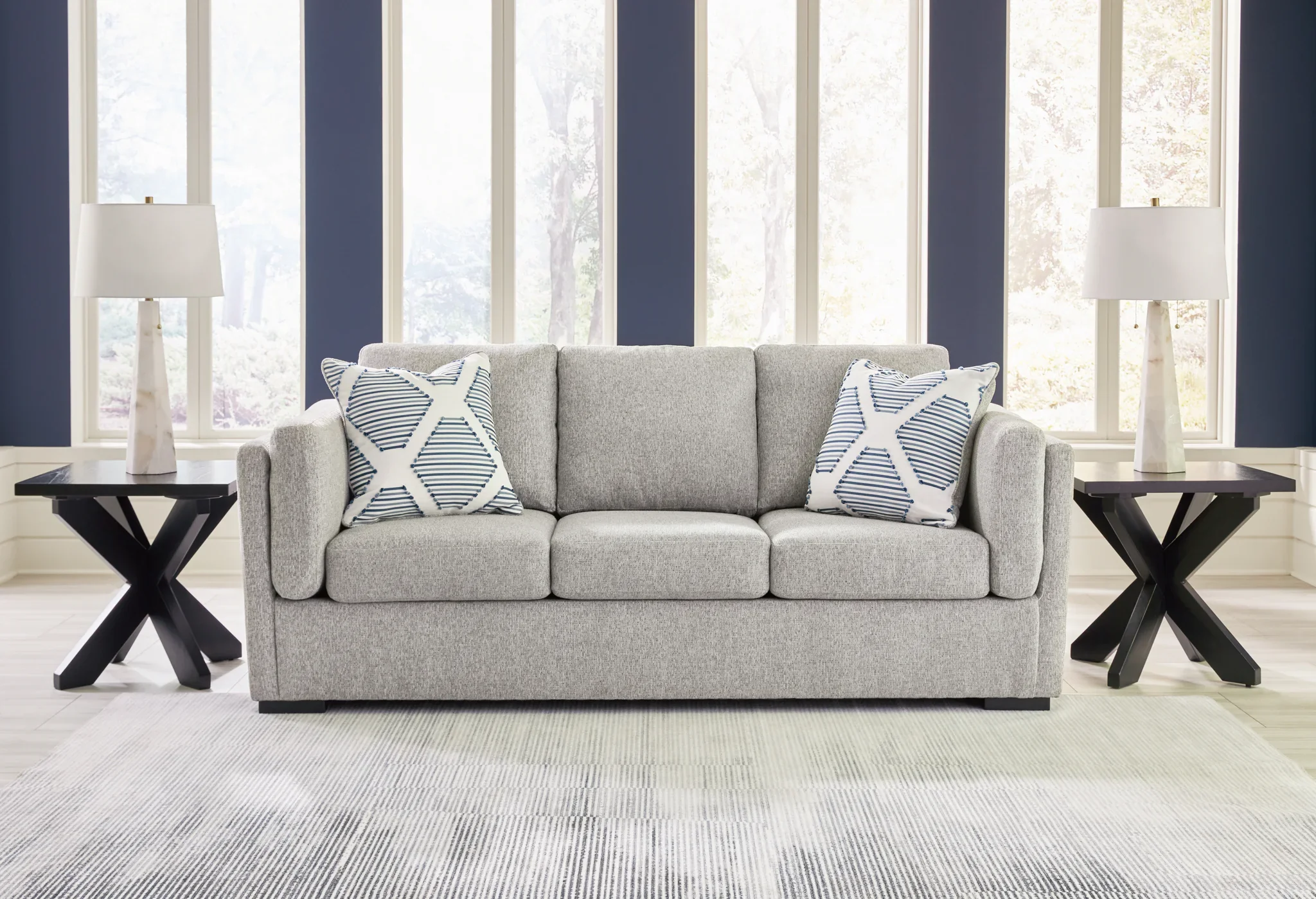 Evansley - 4 Pc. - Sofa, Loveseat, Chair And A Half, Ottoman - Pewter - Image 6
