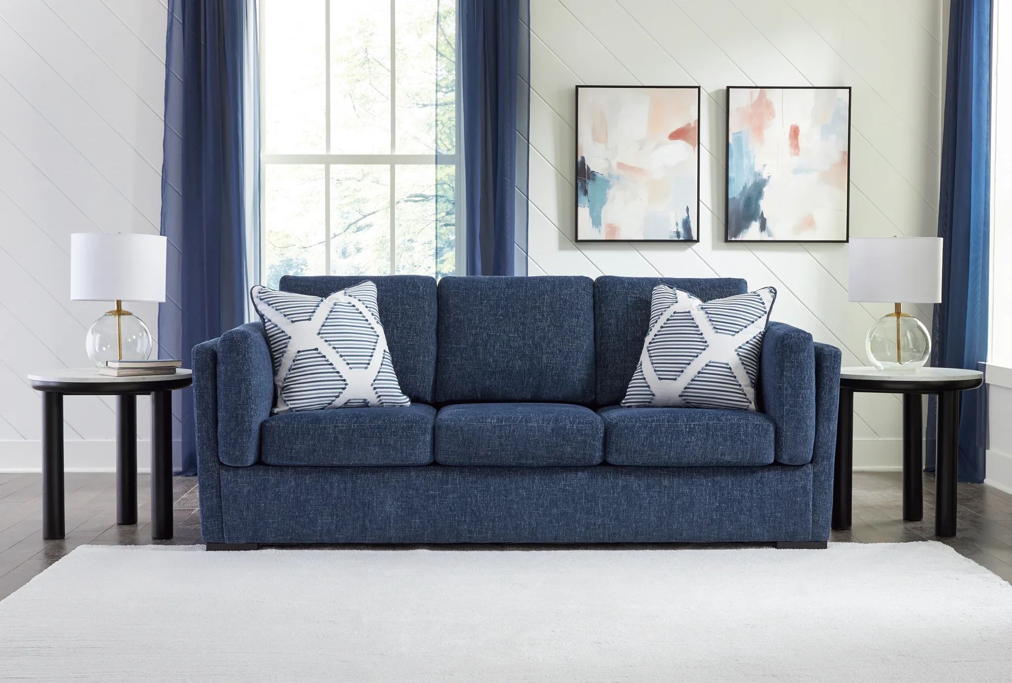 Evansley - Sofa - Navy - Image 2