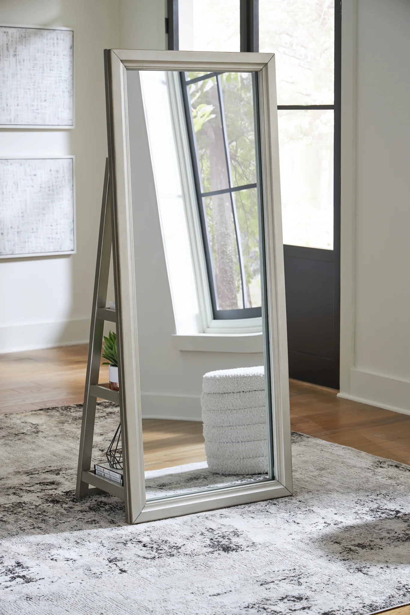 Evesen - Champagne - Floor Standing Mirror With Storage - Image 5
