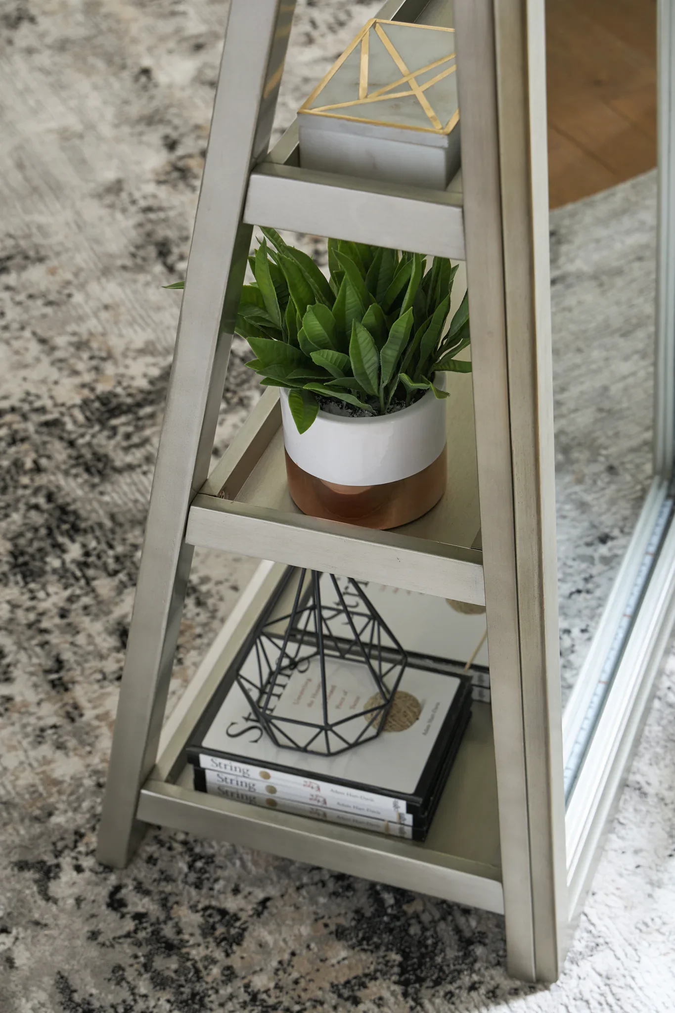 Evesen - Champagne - Floor Standing Mirror With Storage - Image 6