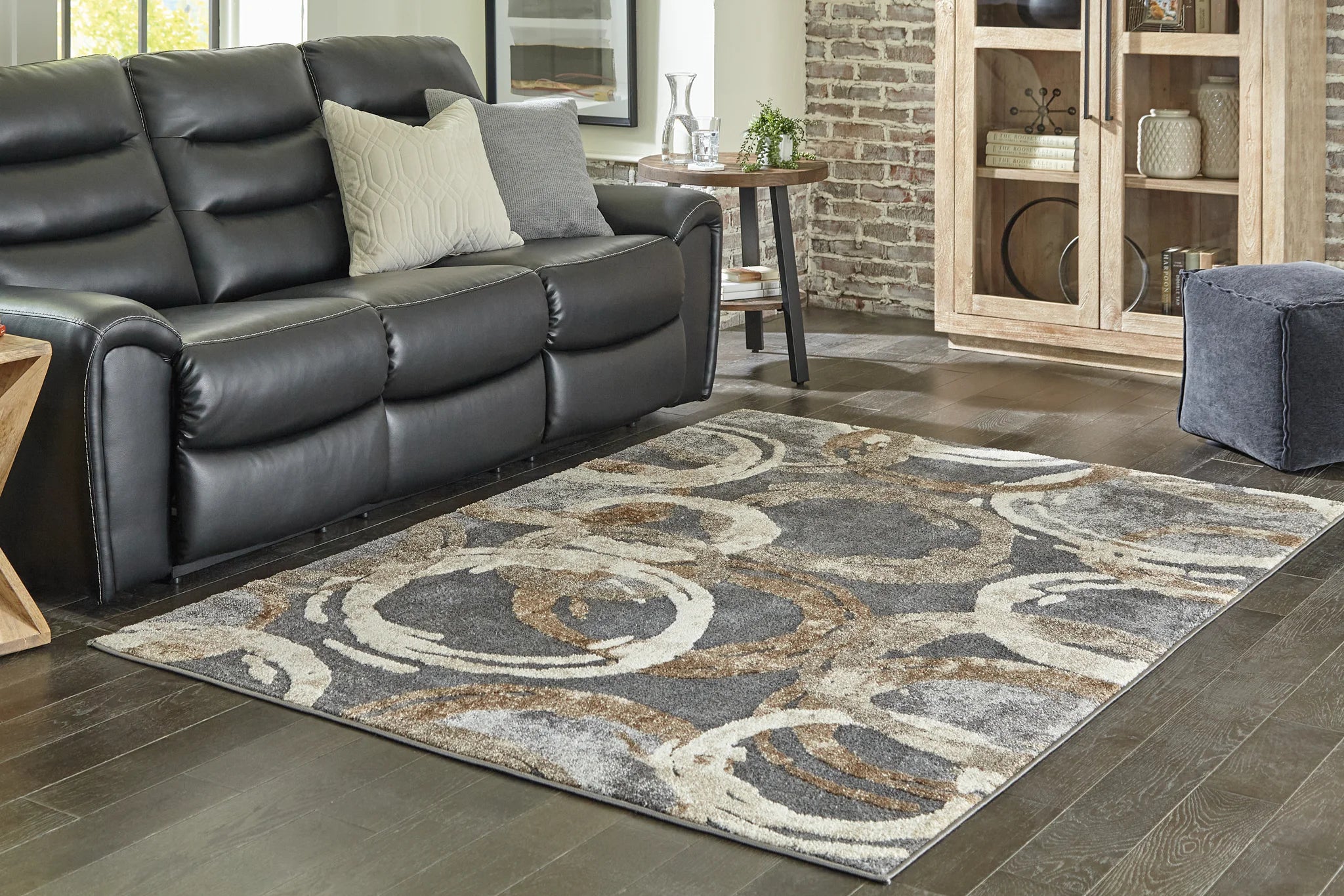 Faelyn - Gray / Brown / Beige - Medium Rug - 5' x 7' - Image 2