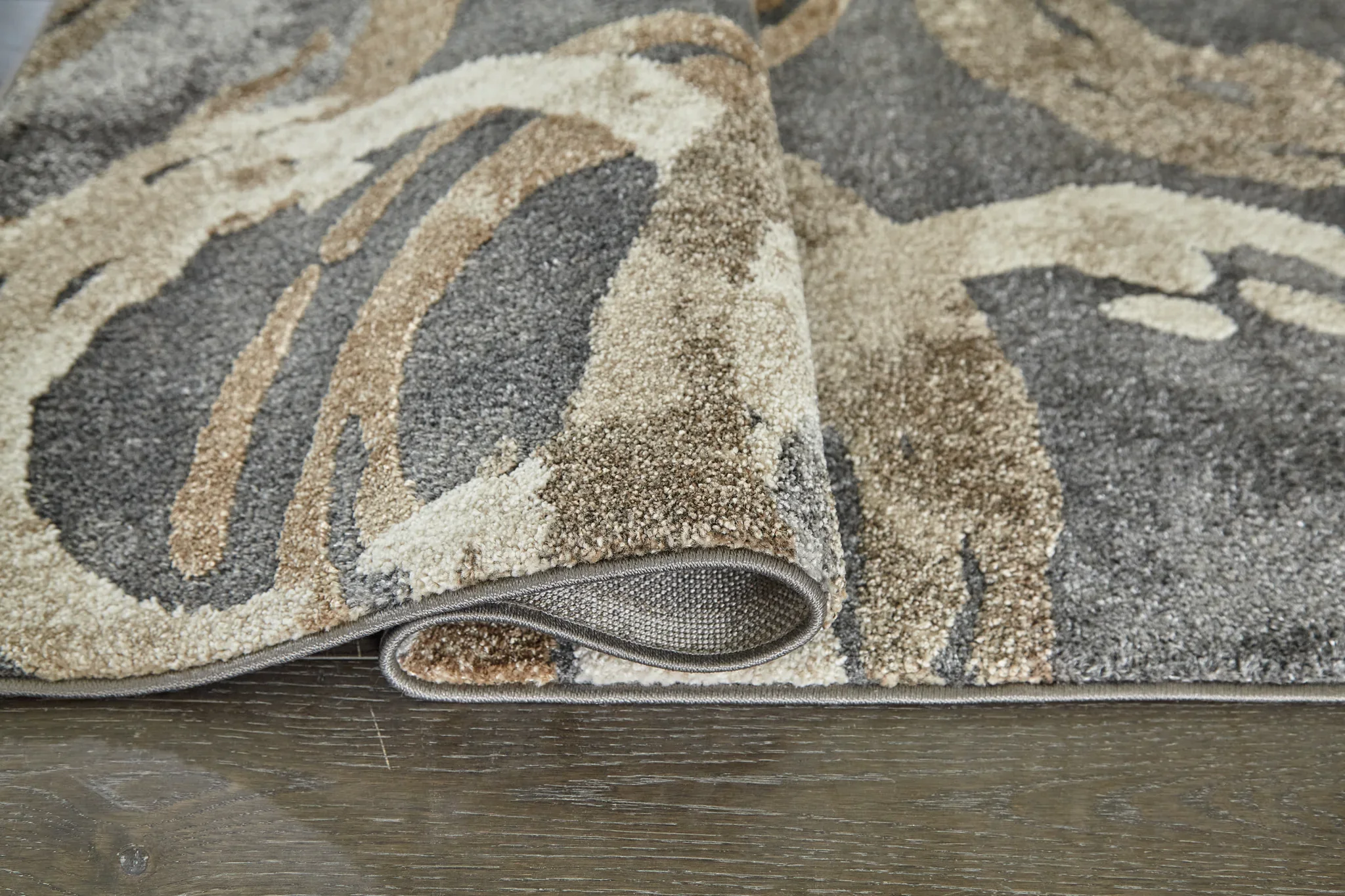 Faelyn - Gray / Brown / Beige - Medium Rug - 5' x 7' - Image 4