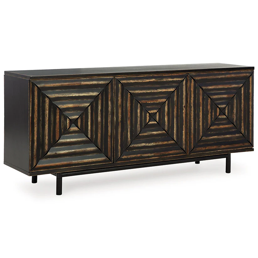 Fair Ridge - Distressed Black - Accent Cabinet