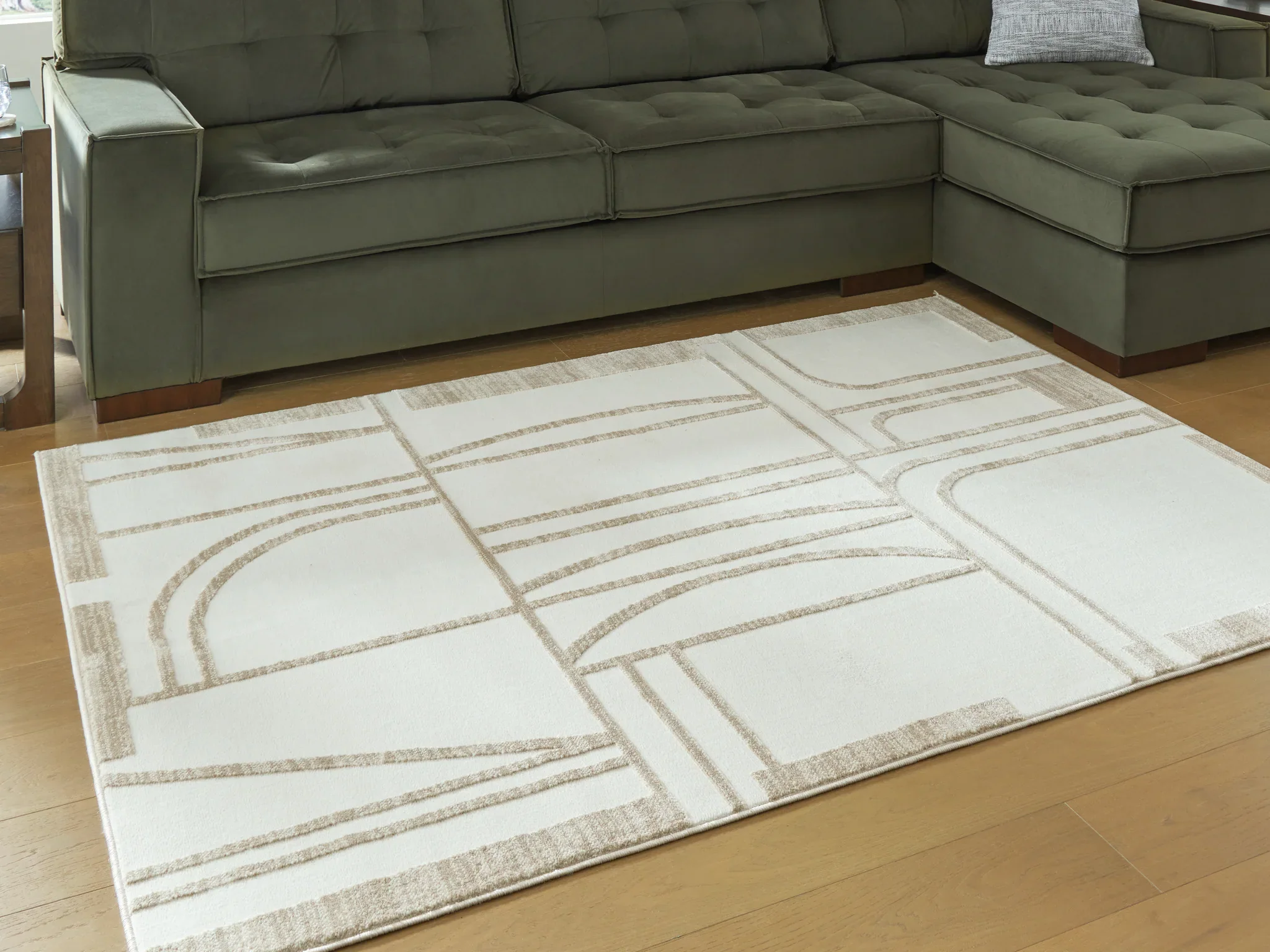 Farongrove - Ivory / Beige - Medium Rug - 5' x 7' - Image 2