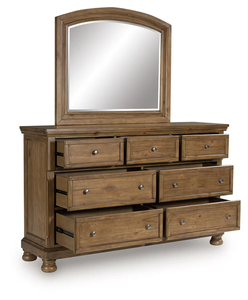 Feddinger - Medium Brown - Dresser And Mirror - Image 2