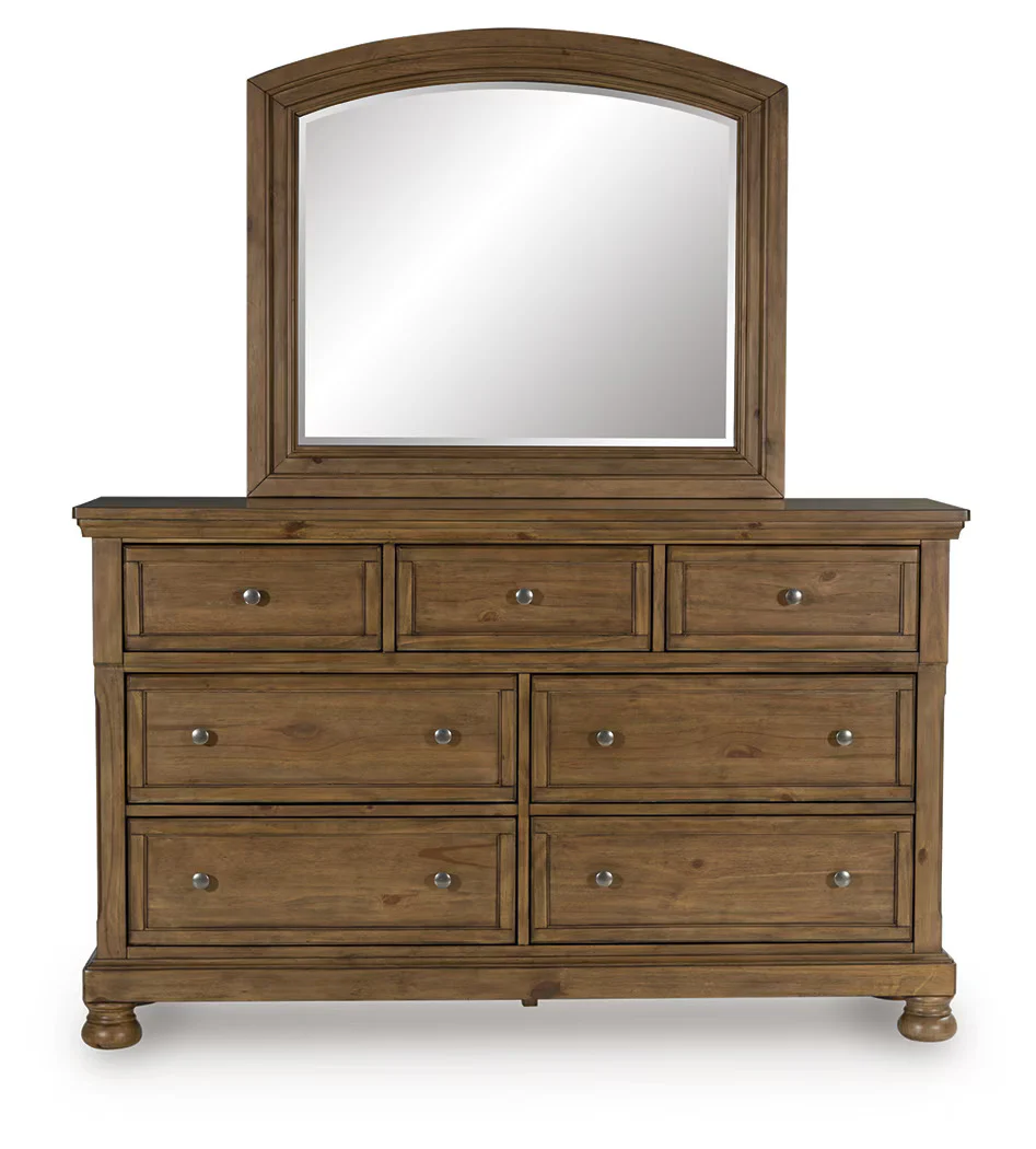 Feddinger - Medium Brown - Dresser And Mirror - Image 3