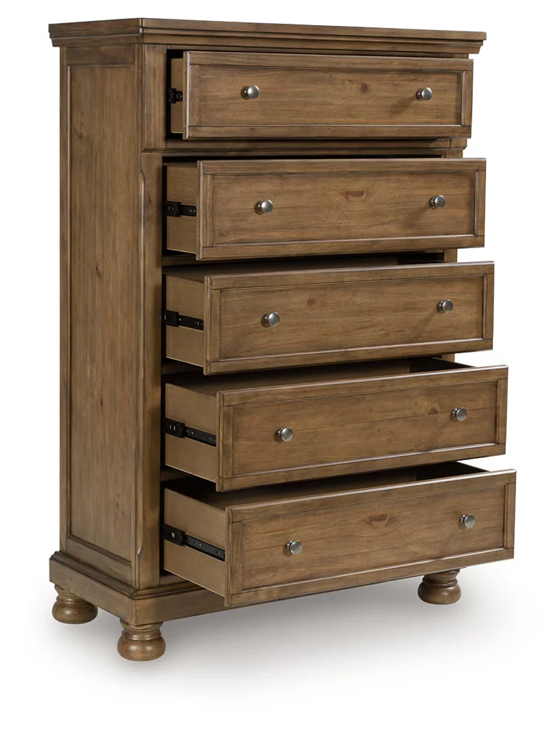 Feddinger - Medium Brown - Five Drawer Chest - Image 2