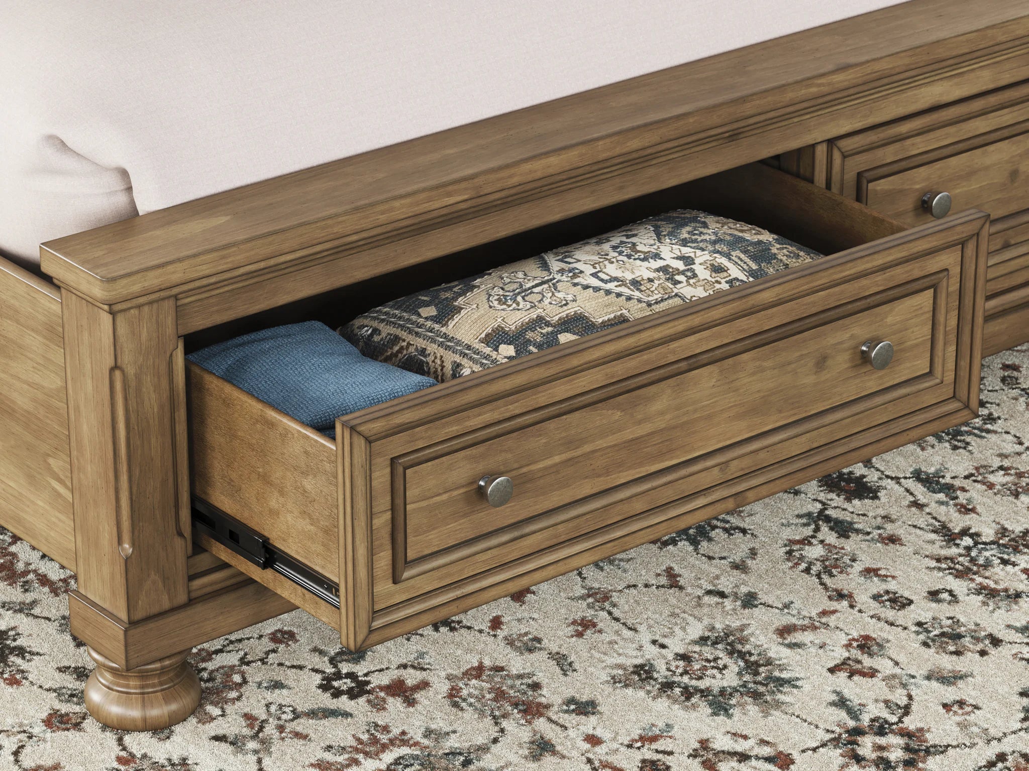 Feddinger - Medium Brown - King Storage Sleigh Bed - Image 9