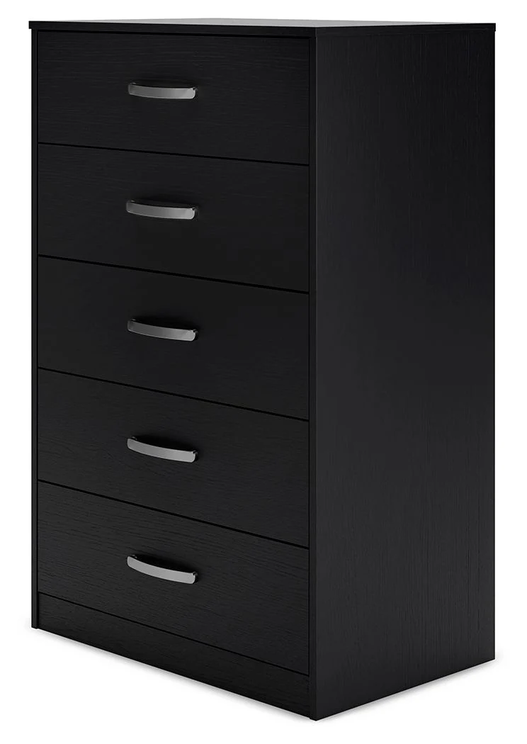 Finch - Black - Five Drawer Chest - 46" Height - Image 7