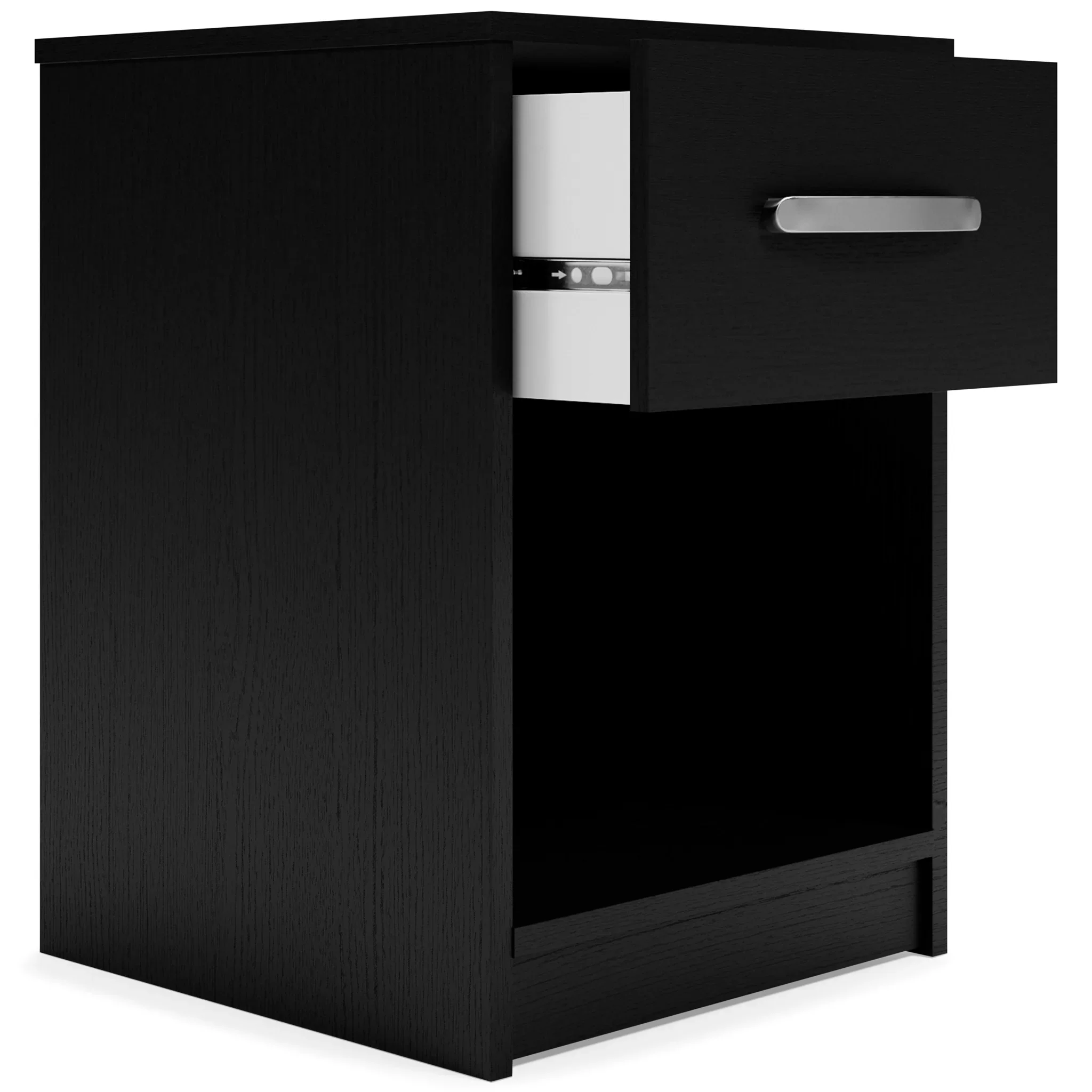 Finch - Black - One Drawer Night Stand - 23" Height - Image 3