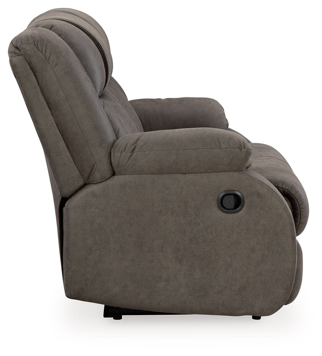 First Base - Gunmetal - Reclining Loveseat - Image 4
