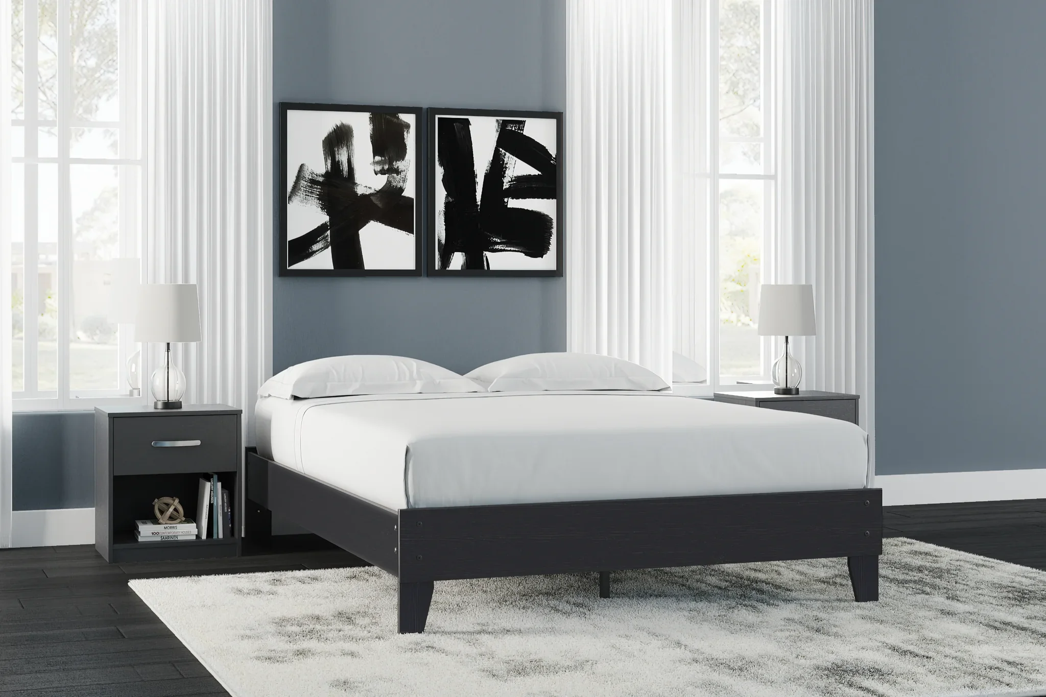 Finch - Black - Queen Platform Bed - Image 2