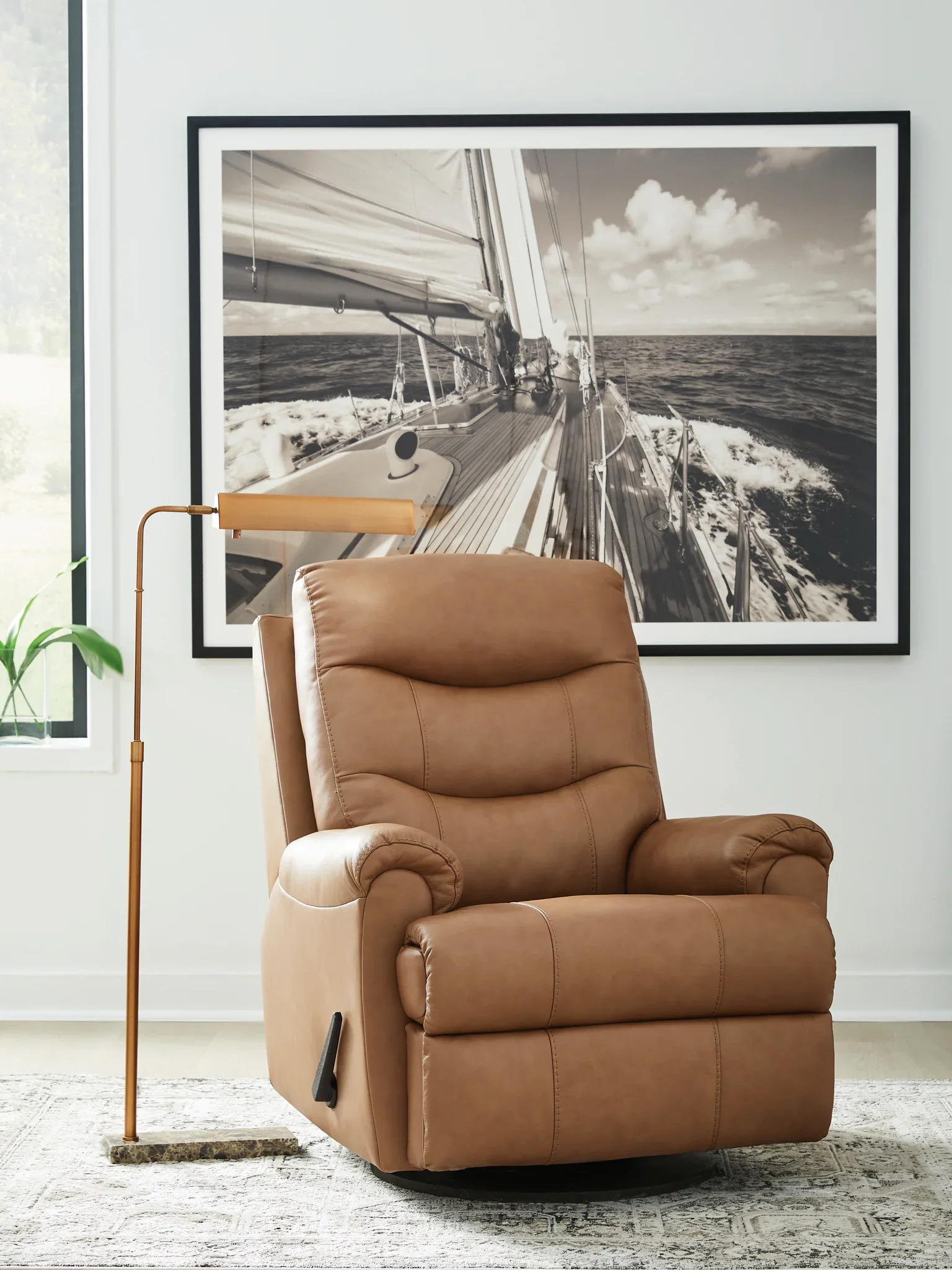 Flynwood - Swivel Glider Recliner - Butternut - Image 2
