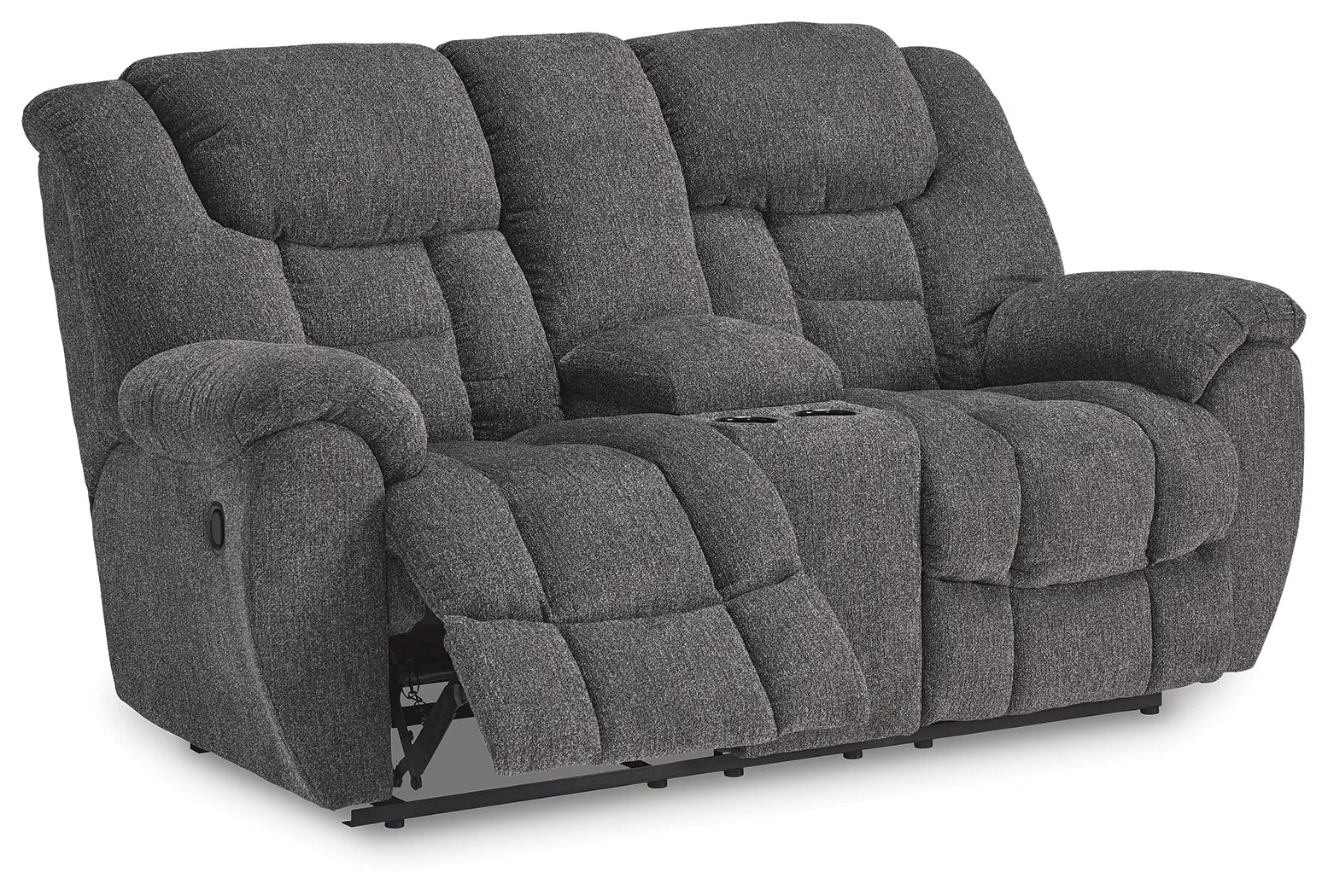 Foreside - Charcoal - Dbl Reclining Loveseat with Console - Image 3