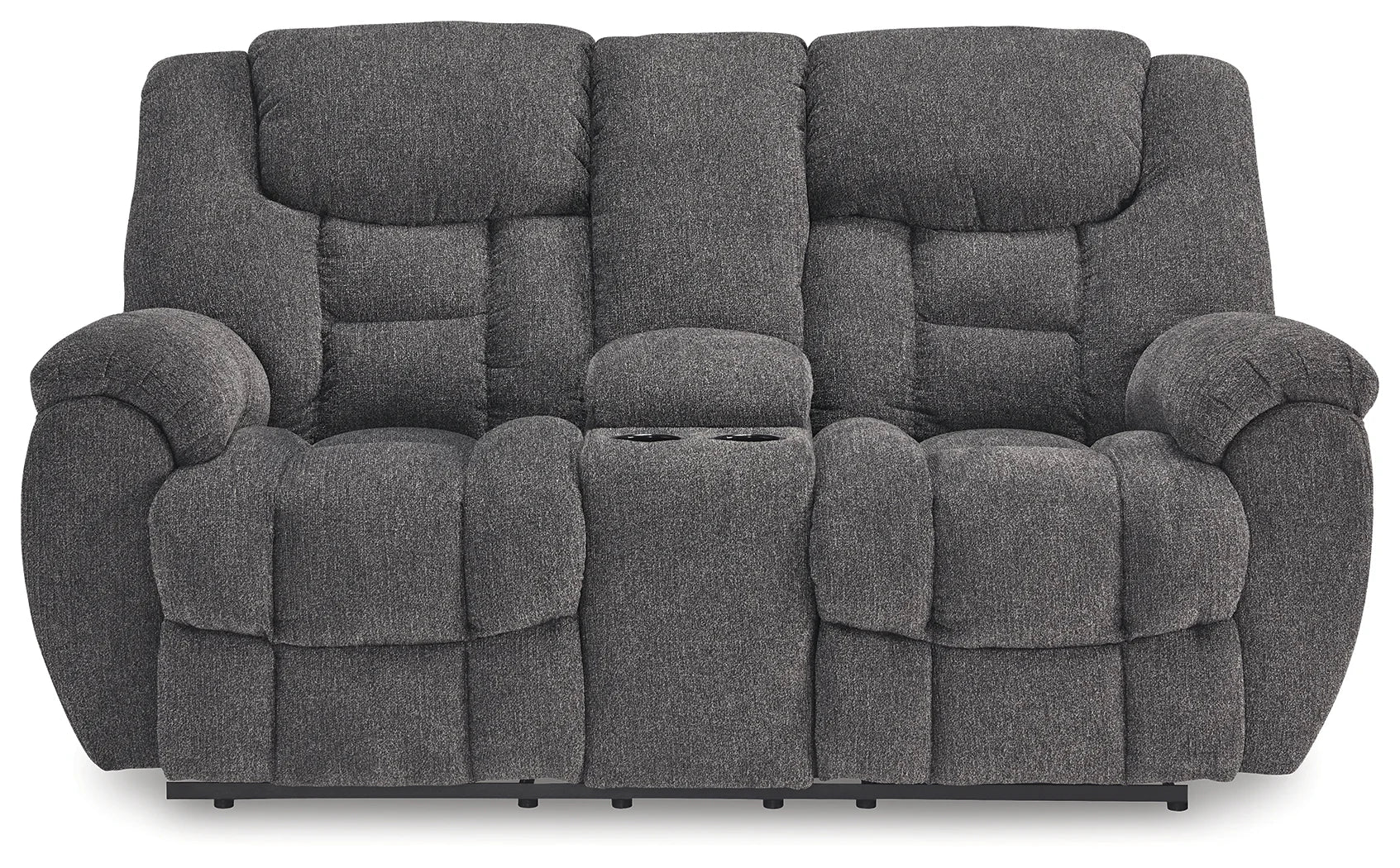 Foreside - Charcoal - Dbl Reclining Loveseat with Console - Image 4