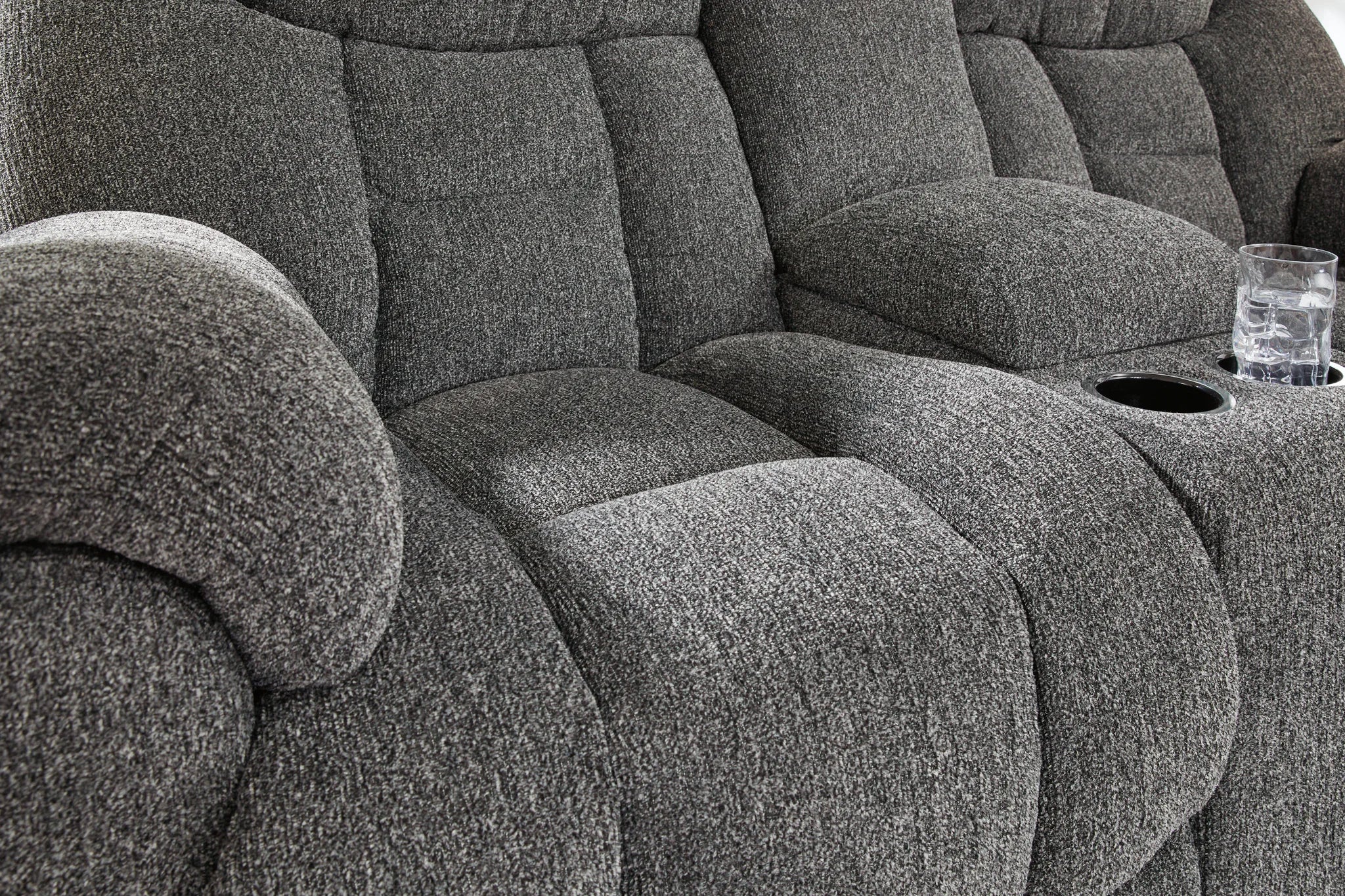 Foreside - Charcoal - Dbl Reclining Loveseat with Console - Image 8