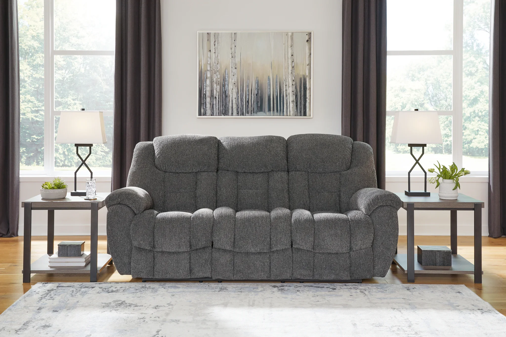 Foreside - Charcoal - Reclining Sofa - Image 2