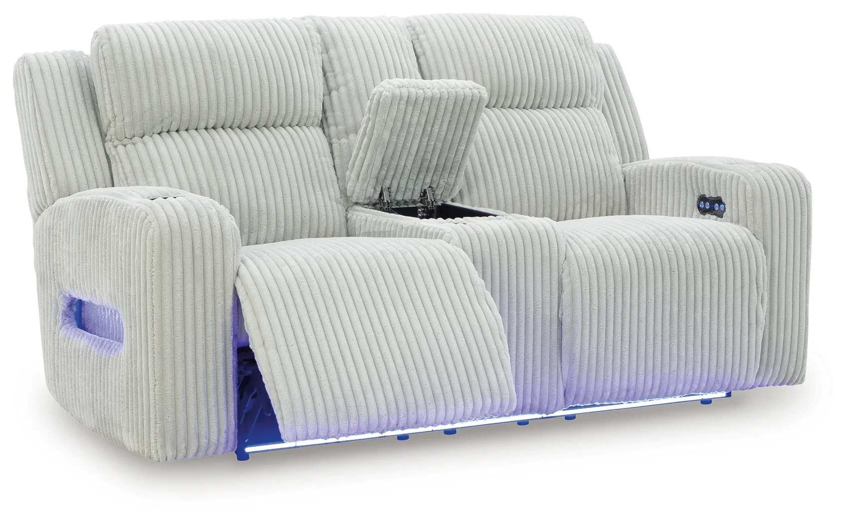 Forest Lake - Alloy - Power Reclining Loveseat With Console / Adj Headrest - Image 3