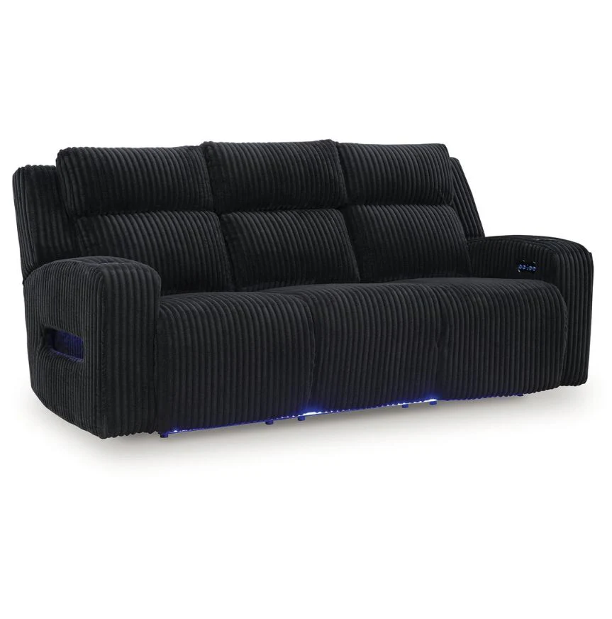 Forest Lake - Black - Power Reclining Sofa With Adj Headrest
