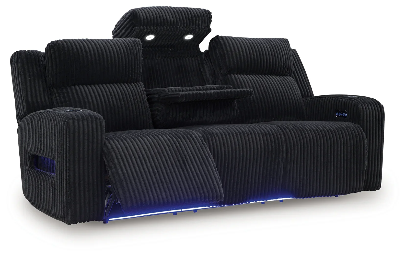 Forest Lake - Black - Power Reclining Sofa With Adj Headrest - Image 2