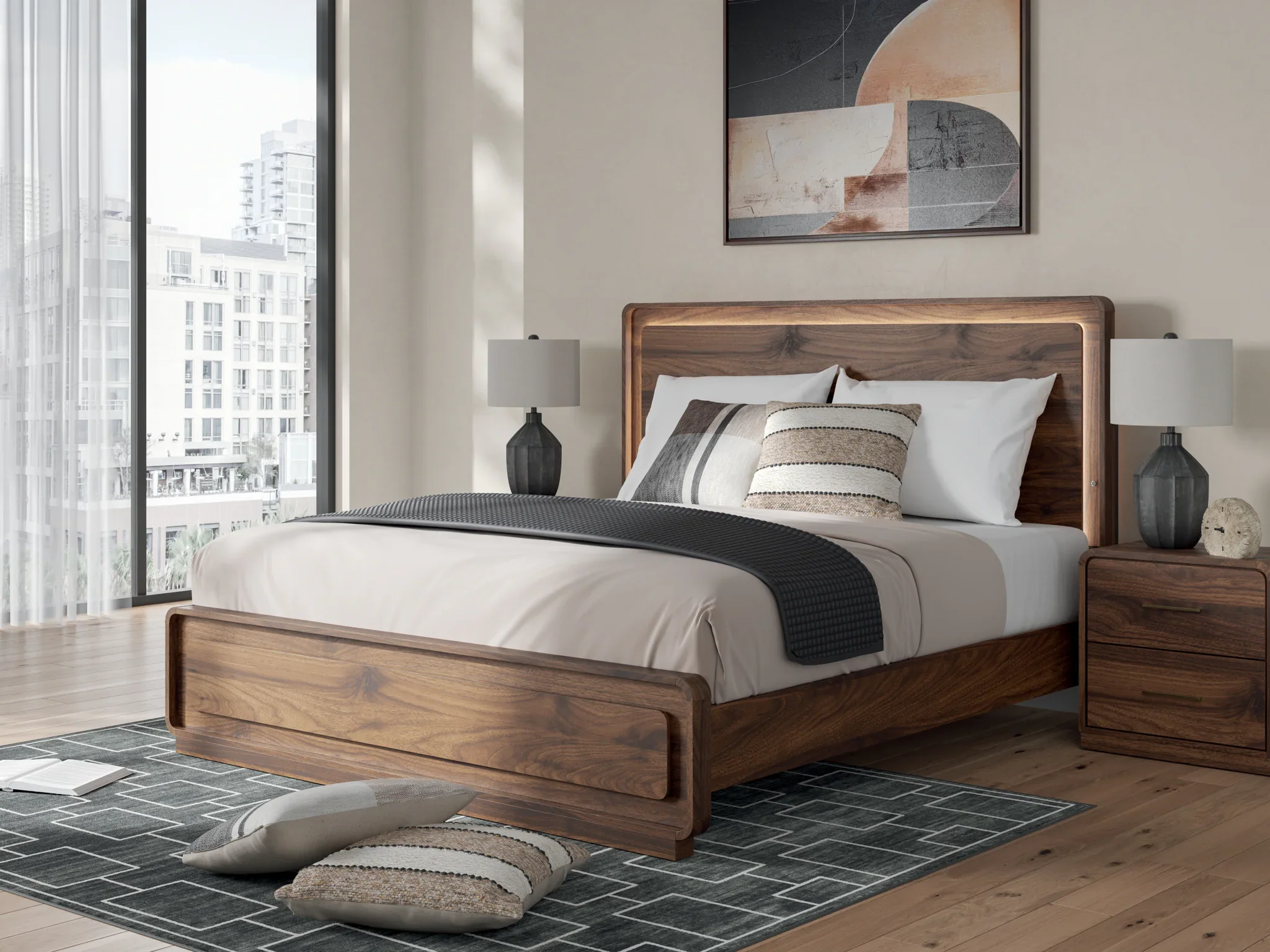 Fortlorn - King Panel Bed - Walnut Brown - Image 2