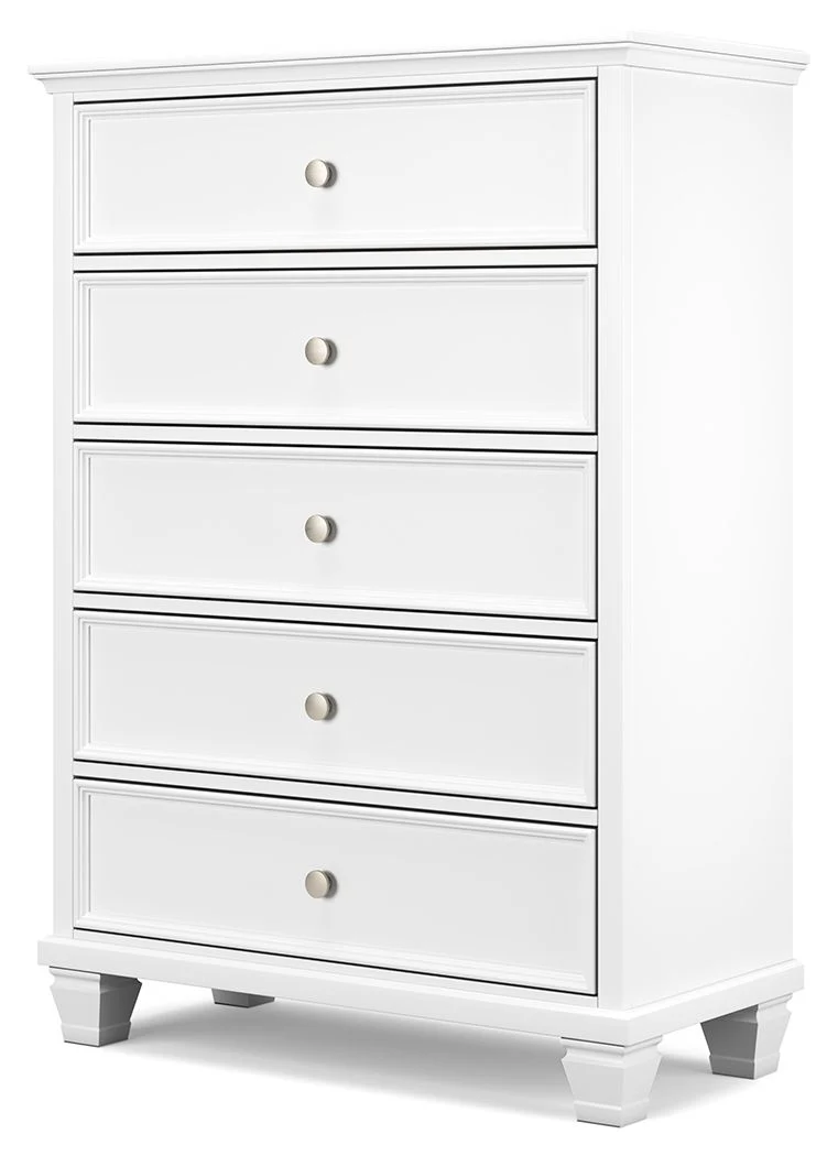 Fortman - White - Five Drawer Chest - Image 4