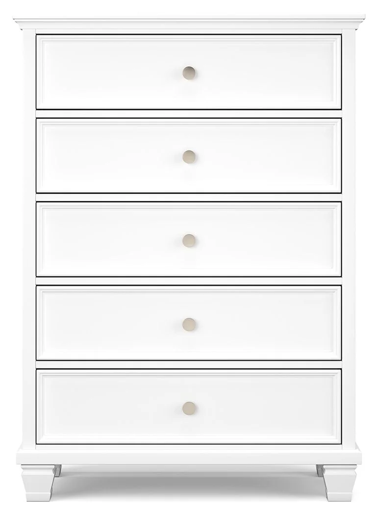 Fortman - White - Five Drawer Chest - Image 5