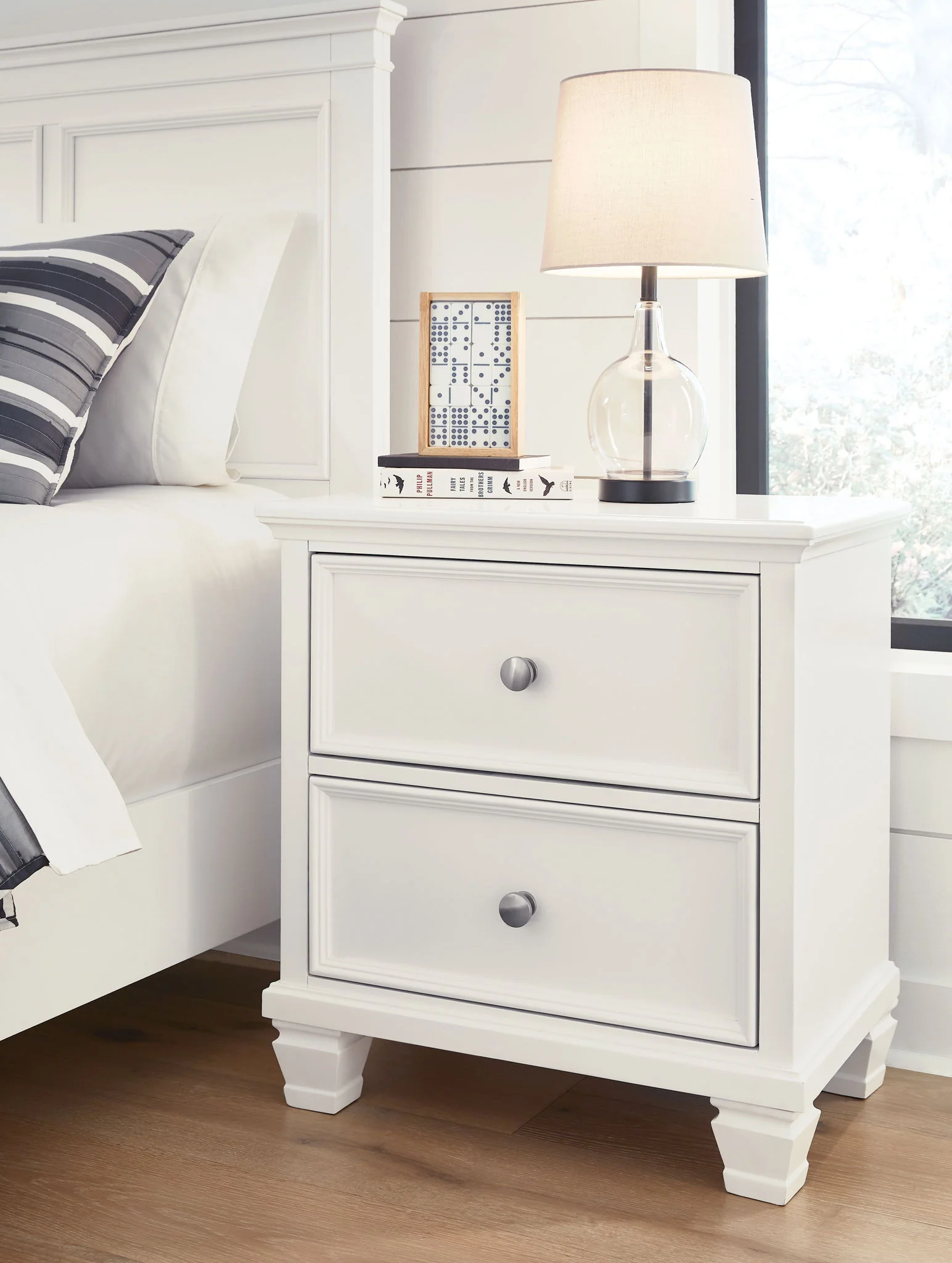 Fortman - White - Two Drawer Night Stand - Image 7
