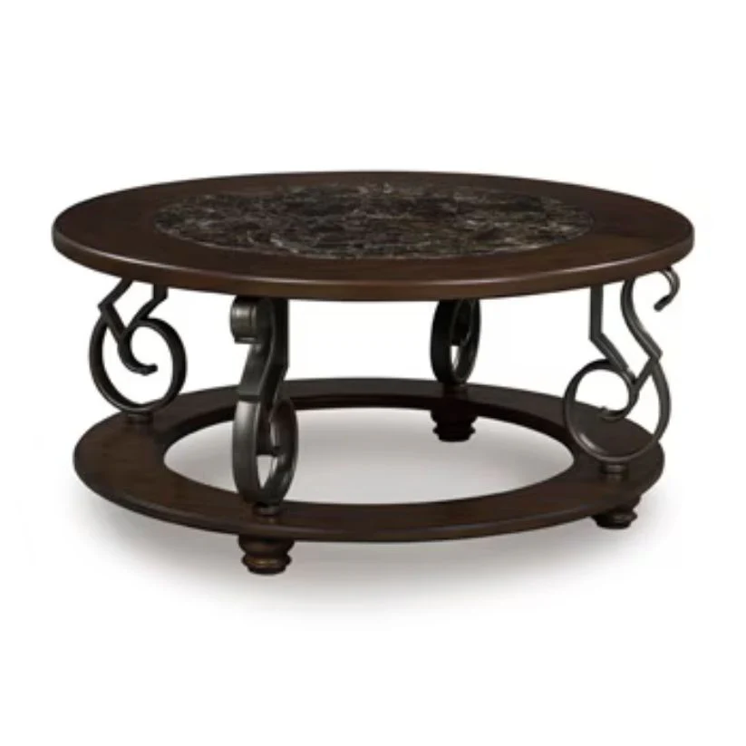 Frallyn - Dark Brown - Round Cocktail Table
