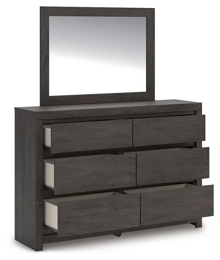 Fraluna - Charcoal - Dresser And Mirror - Image 3